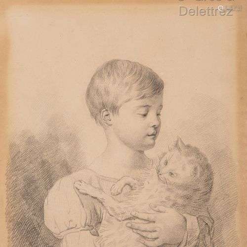 Entourage de Théodore GERICAULT (1791-1824) Jeune fille au c...