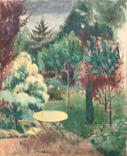 Clémence Louise BURDEAU (1891-1983) La terrasse à l automne ...