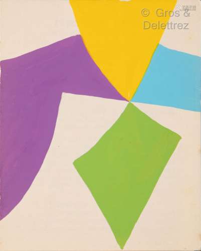 Henry VALENSI (1883-1960) Compositions abstraites Deux gouac...