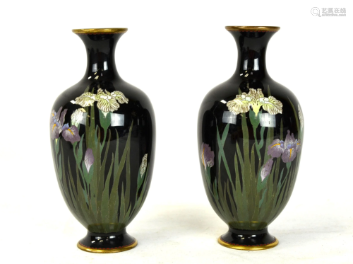 Pr Japanese Art Nouveau Cloisonne Vases