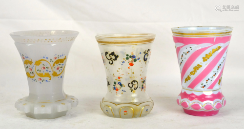 Three Pcs of European Cut Glass Cups