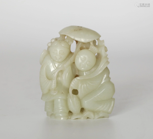 Chinese Carved Double Jade Figure