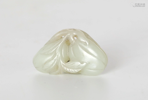 Chinese Carved Jade Melon Pendant