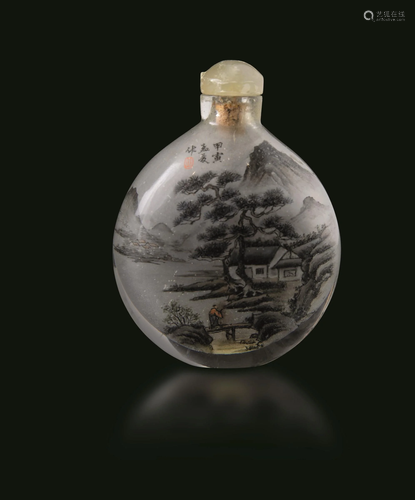 A glass snuff bottle, China, Qing Dynasty, 1800s