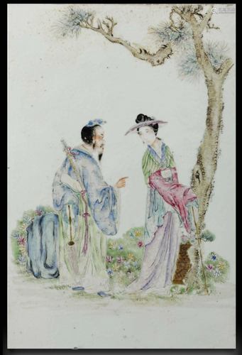 A porcelain plaque, China, Qing Dynasty