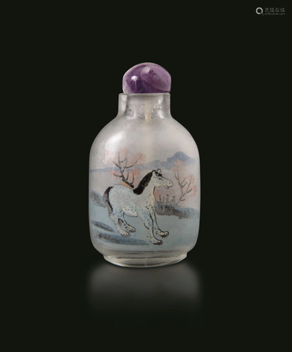 A glass snuff bottle, China, 1900s