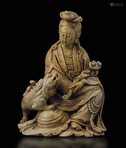 A soapstone group, China, Qing Dynasty