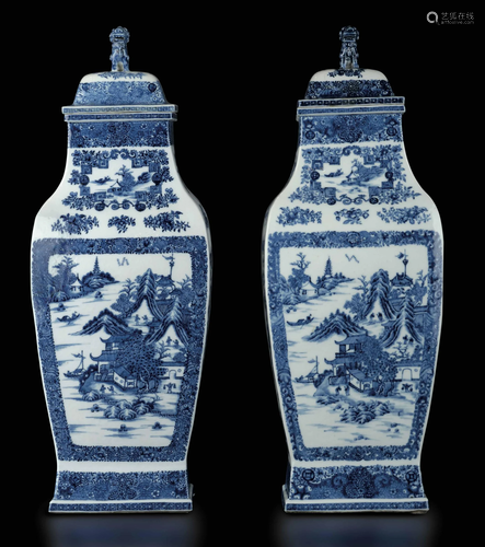 Two porcelain potiches, China, Qing Dynasty