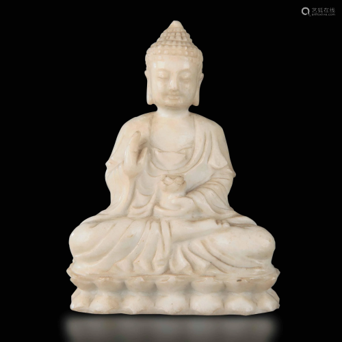 A marble Buddha, China, Qing Dynasty