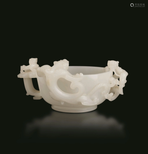 A white jade bowl, China, Qing Dynasty