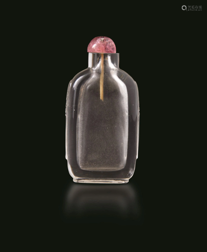 A rock crystal snuff bottle, China, Qing Dynasty