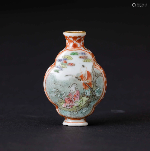 A porcelain snuff bottle, China, Qing Dynasty