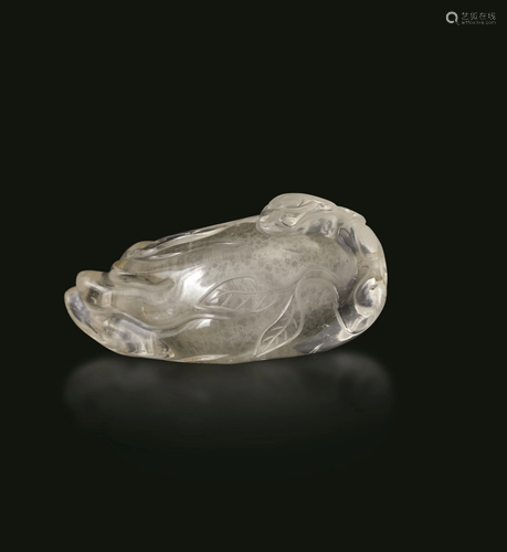 A rock crystal fruit, China, Qing Dynasty