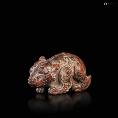 A jade and russet dragon, China, Song Dynasty