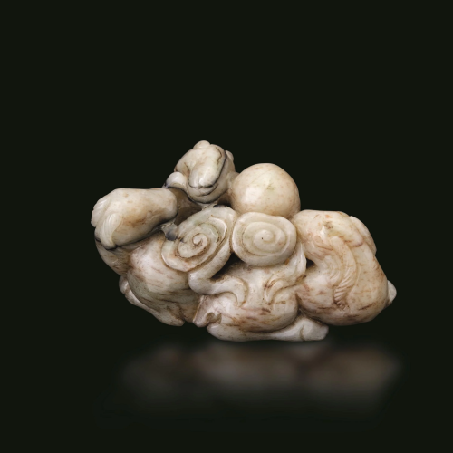 A jade and russet group, China, Ming Dynasty