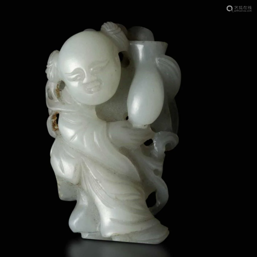 A white jade figurine, China, Qing Dynasty