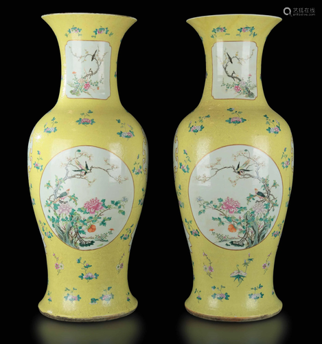 Two porcelain vases, China, Qing Dynasty