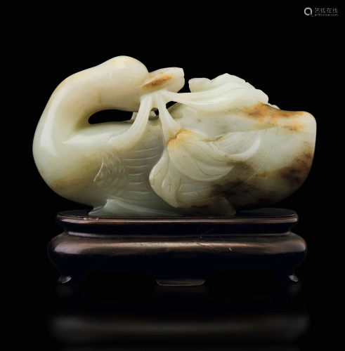 A white jade duck, China, Qing Dynasty