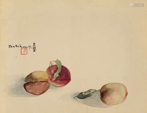 方君璧 1898～1986  静物水果  镜片  设色纸本