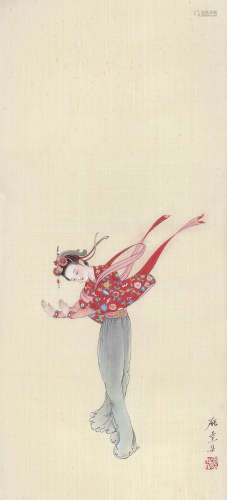 庞熏琹 1906～1995  起舞  立轴  设色纸本