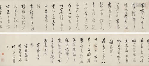陈继儒 1558～1639  行书苏轼诗词  手卷  水墨纸本