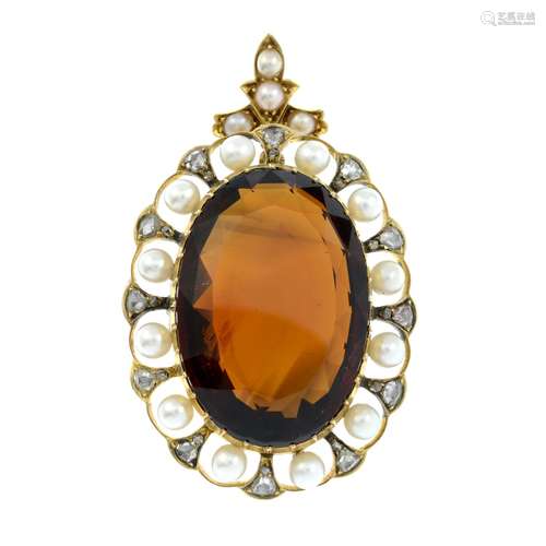 A composite mid to late 19th century gold citrine,