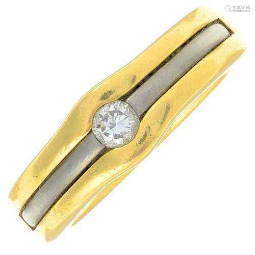 An 18ct bi-colour gold diamond single-stone ring, by Boodles...