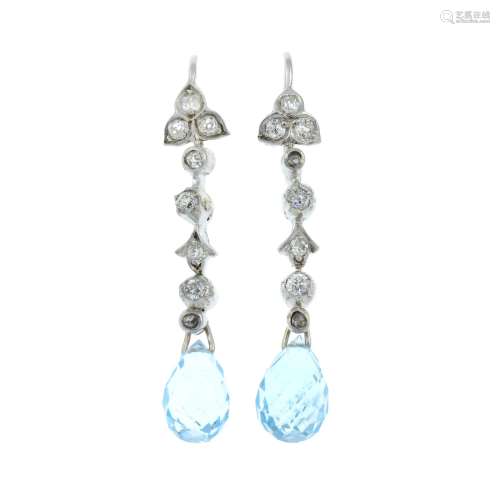 A pair of old-cut diamond earrings,