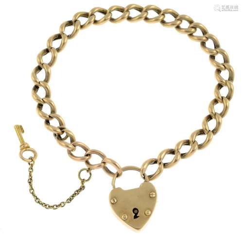 A late 19th century 15ct gold curb-link charm bracelet,