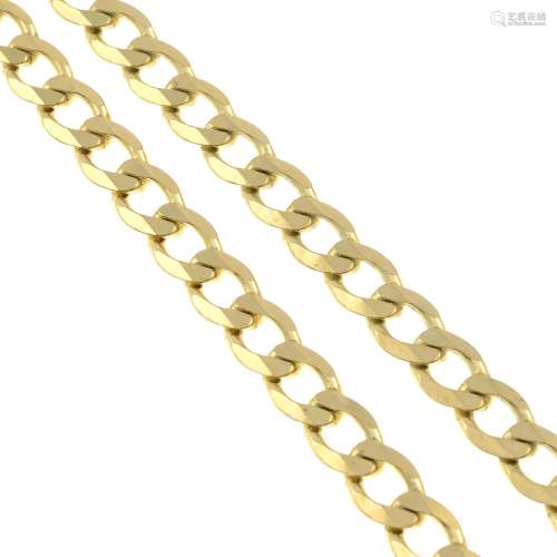(56746) A 9ct gold curb-link chain necklace.