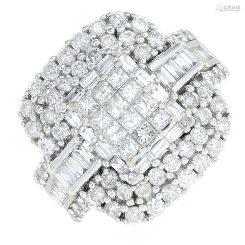 An 18ct gold vari-cut diamond dress ring.Total diamond weigh...