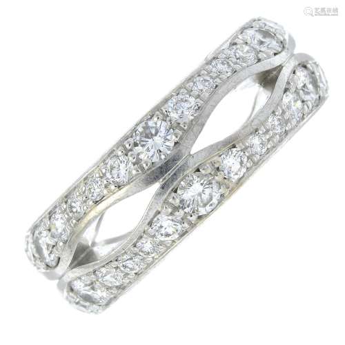 An 18ct gold brilliant-cut diamond openwork band ring.Total ...