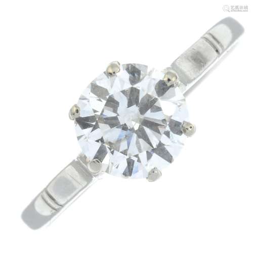 A brilliant-cut diamond single-stone ring.Estimated diamond ...