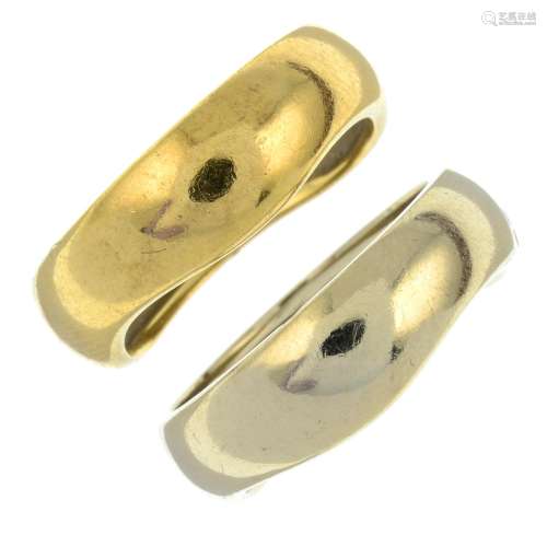 A pair of stacking 'Wave' rings, by Cartier.Signed Cartier, ...