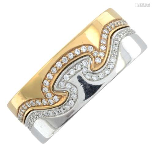 A pair of brilliant-cut diamond 'Fusion' rings,