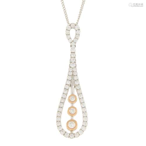 A brilliant-cut diamond pendant,