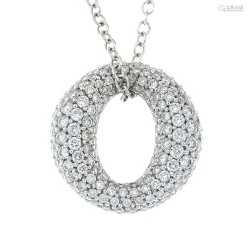 An 18ct gold brilliant-cut diamond pendant,