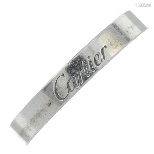 A band ring, by Cartier.Signed Cartier, HH3537.Stamped pt950...