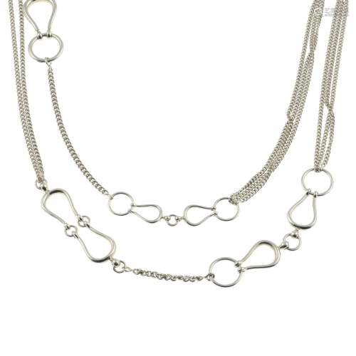 A 'horse-bit' necklace, by Hermes.Signed HermesStamped 925.L...