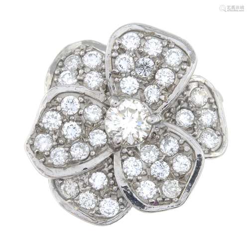 An 18ct gold brilliant-cut diamond floral dress ring.Estimat...