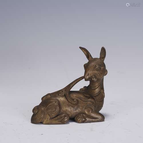 Qing Dynasty Bronze Beast paperweight