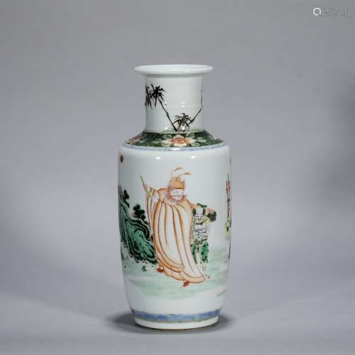 Kangxi famille rose figure appreciation bottle, Qing Dynasty