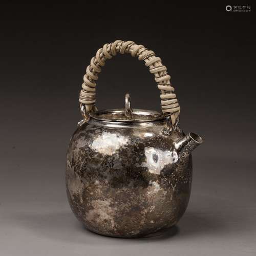 silver pot, qing dynasty, china