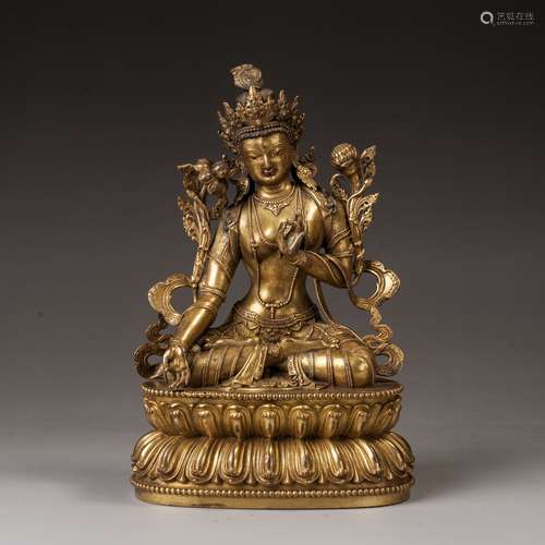 Gilt bronze Tara statue, china