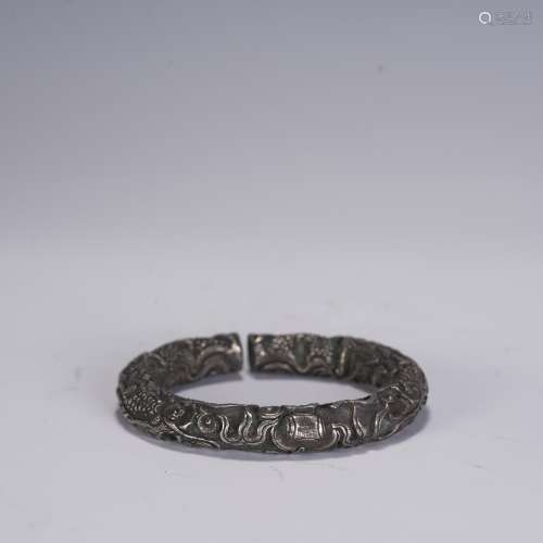 Qing Dynasty sterling silver bracelet