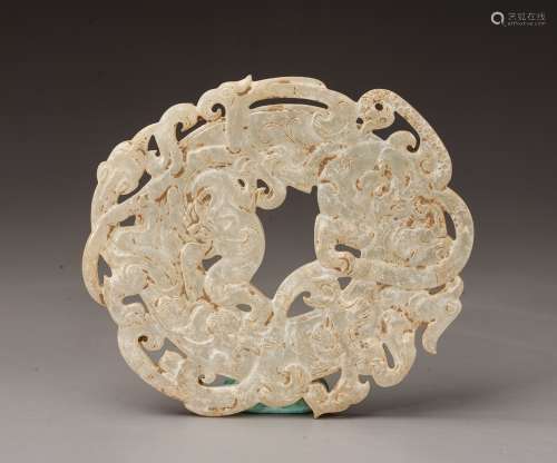 Warring States Jade Open Carved Dragon Pendant