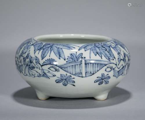 Qianlong Blue and White Brush Wash, Qing Dynasty, china