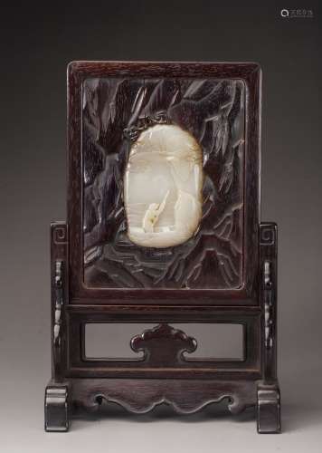 white jade table screen,qing dynasty, china