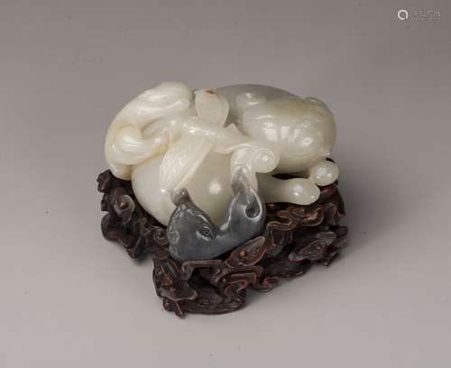 Pure white jade ornament