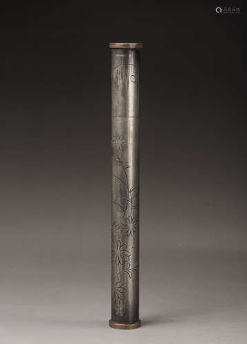 Qing copper incense tube